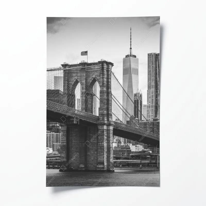 Poster dynamische rote und weiße abstrakte komposition – Wallnifity®