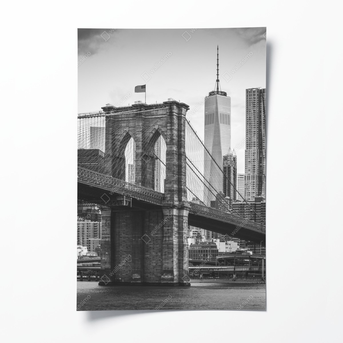 Poster Brooklyn bridge schwarzweiß stadtbild – Wallnifity®