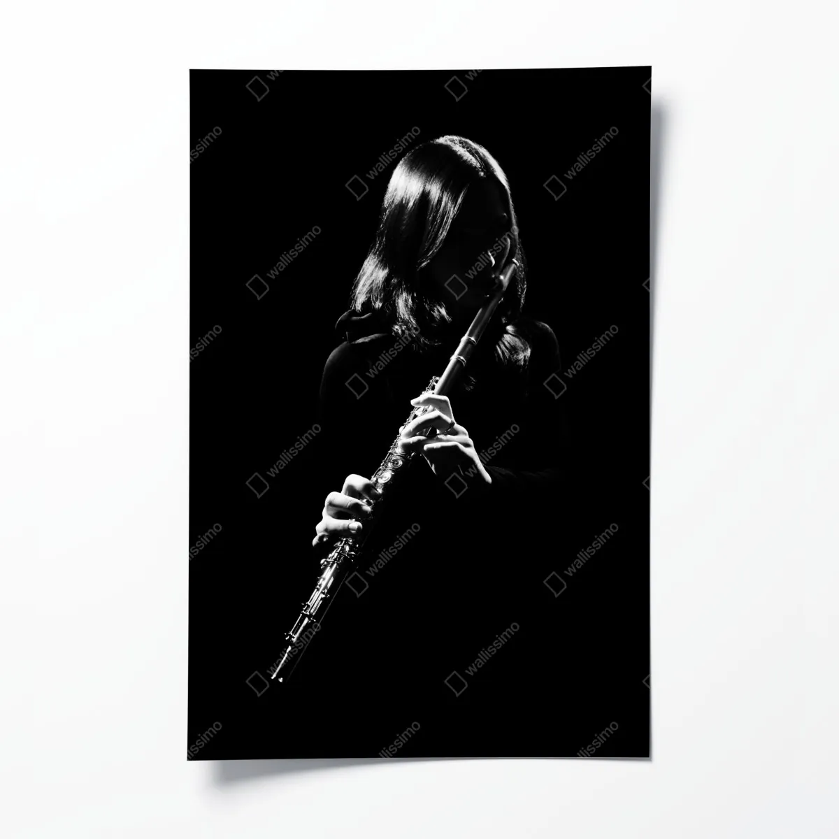 Poster elegante flötensilhouette – Wallnifity®