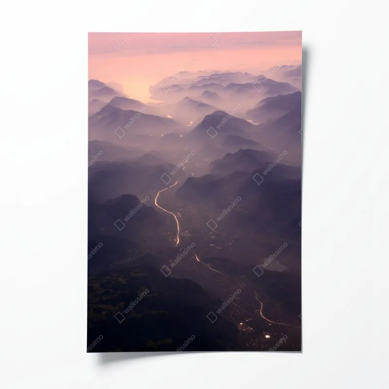 Poster Budapest skyline mit dem ungarischen Parlament am Donauufer – Wallnifity®