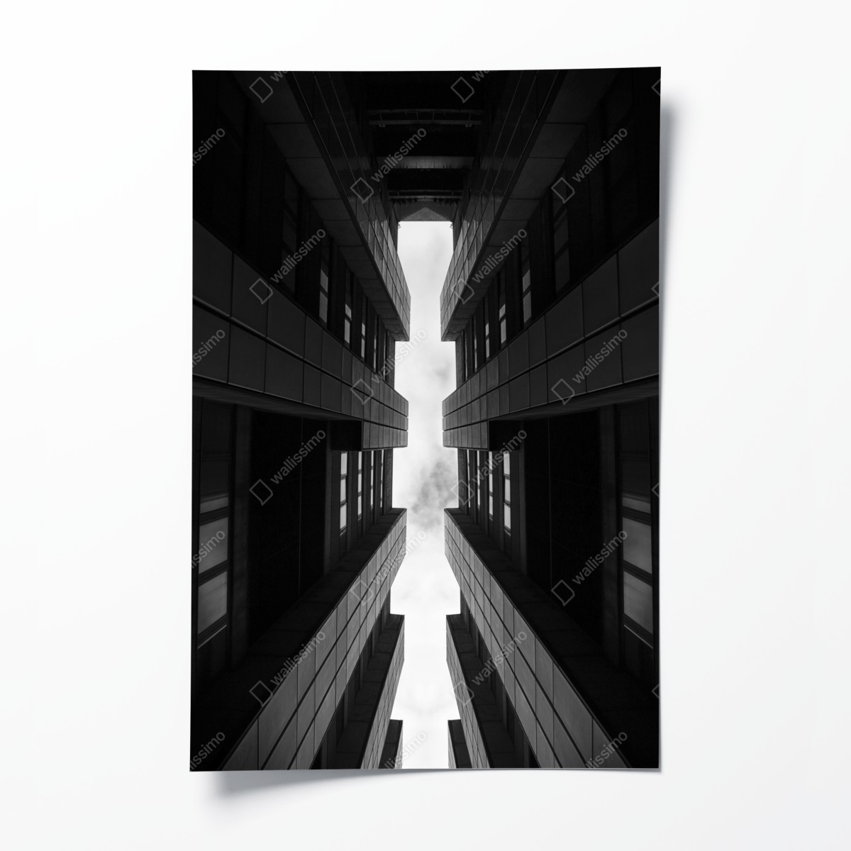 Poster vertikale städtische symmetrie in monochrom – Wallnifity®