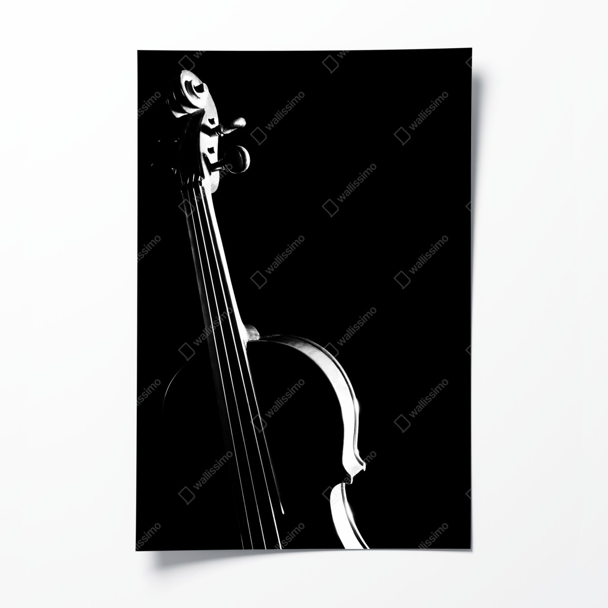 Poster elegante geigensilhouette auf schwarzem hintergrund – Wallnifity®