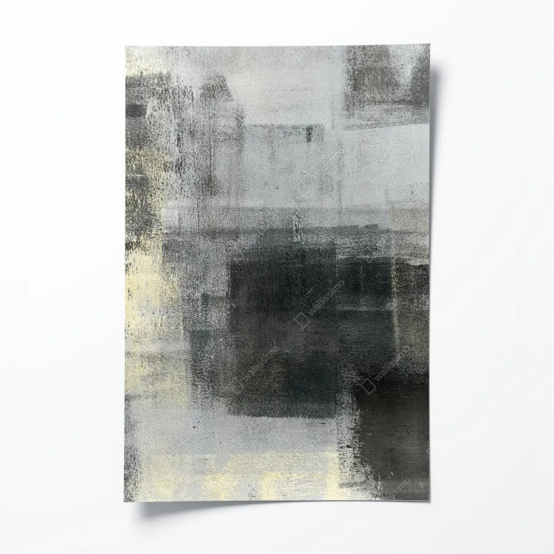 Poster leuchtende lila-blaue abstrakte 3d-formen – Wallnifity®