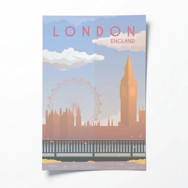 Poster Budapest skyline mit dem ungarischen Parlament am Donauufer – Wallnifity®