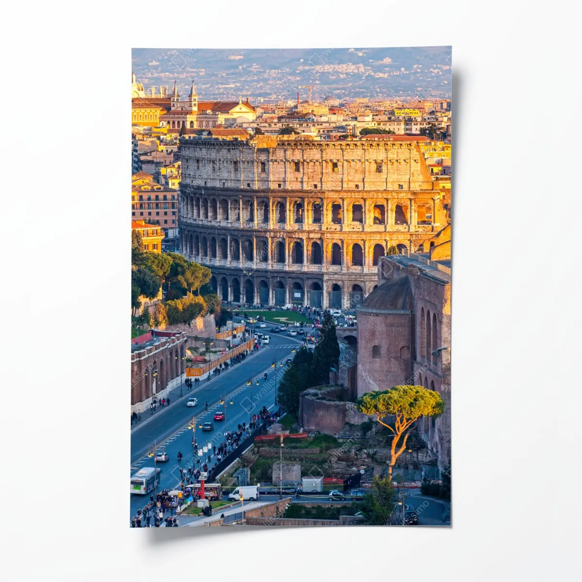 Poster goldenes kolosseum bei sonnenuntergang, Rom – Wallnifity®