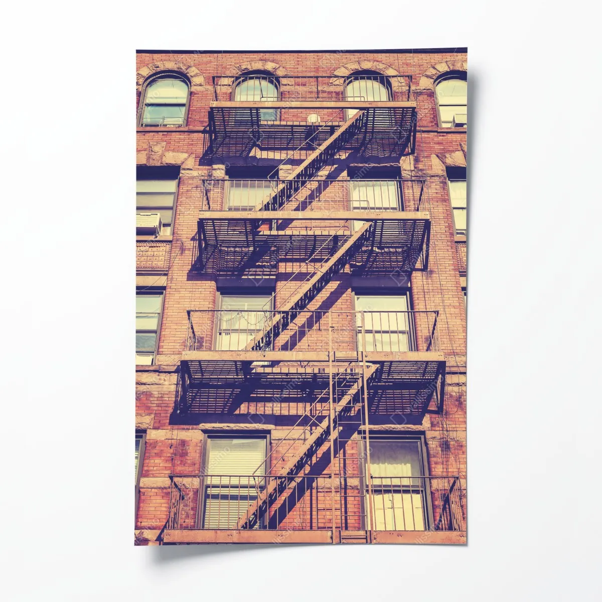 Poster vintage feuertreppen aus New York – Wallnifity®