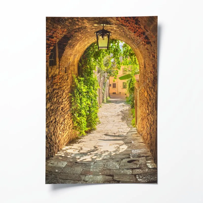 Poster türkis schuppenmuster mit goldakzenten – Wallnifity®