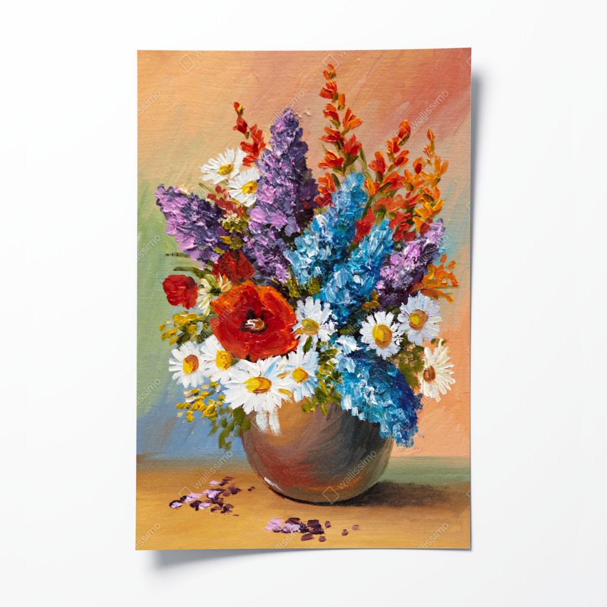Poster farbenfroher blumenstrauß in vase – Wallnifity®