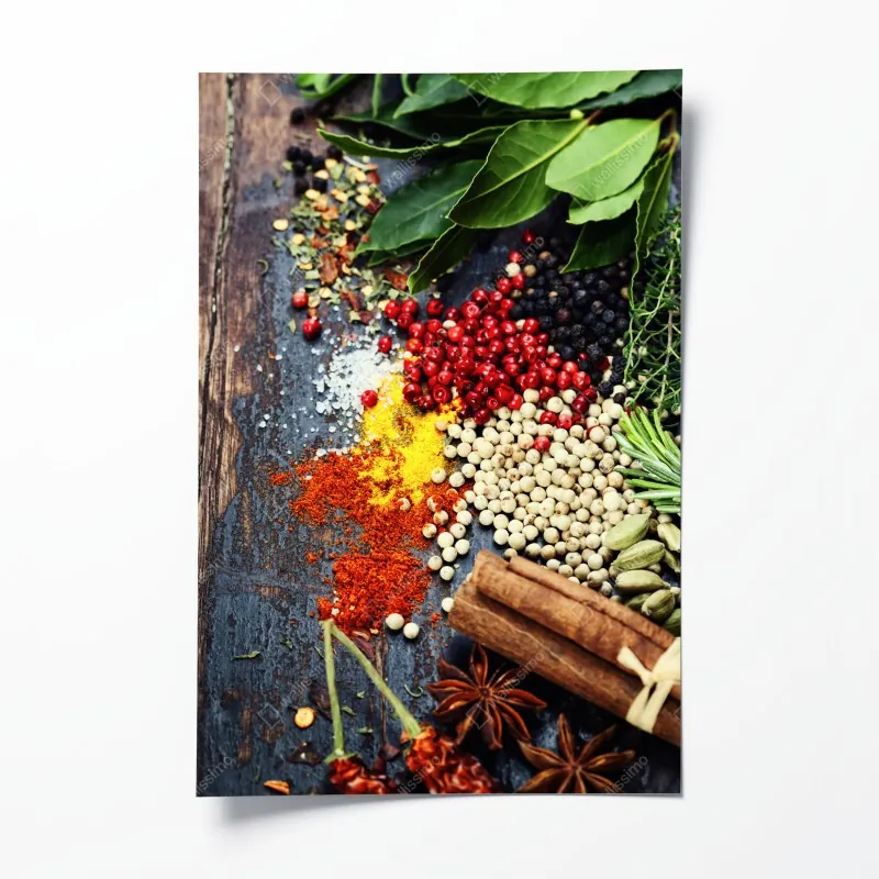 Poster dynamische rote und weiße abstrakte komposition – Wallnifity®