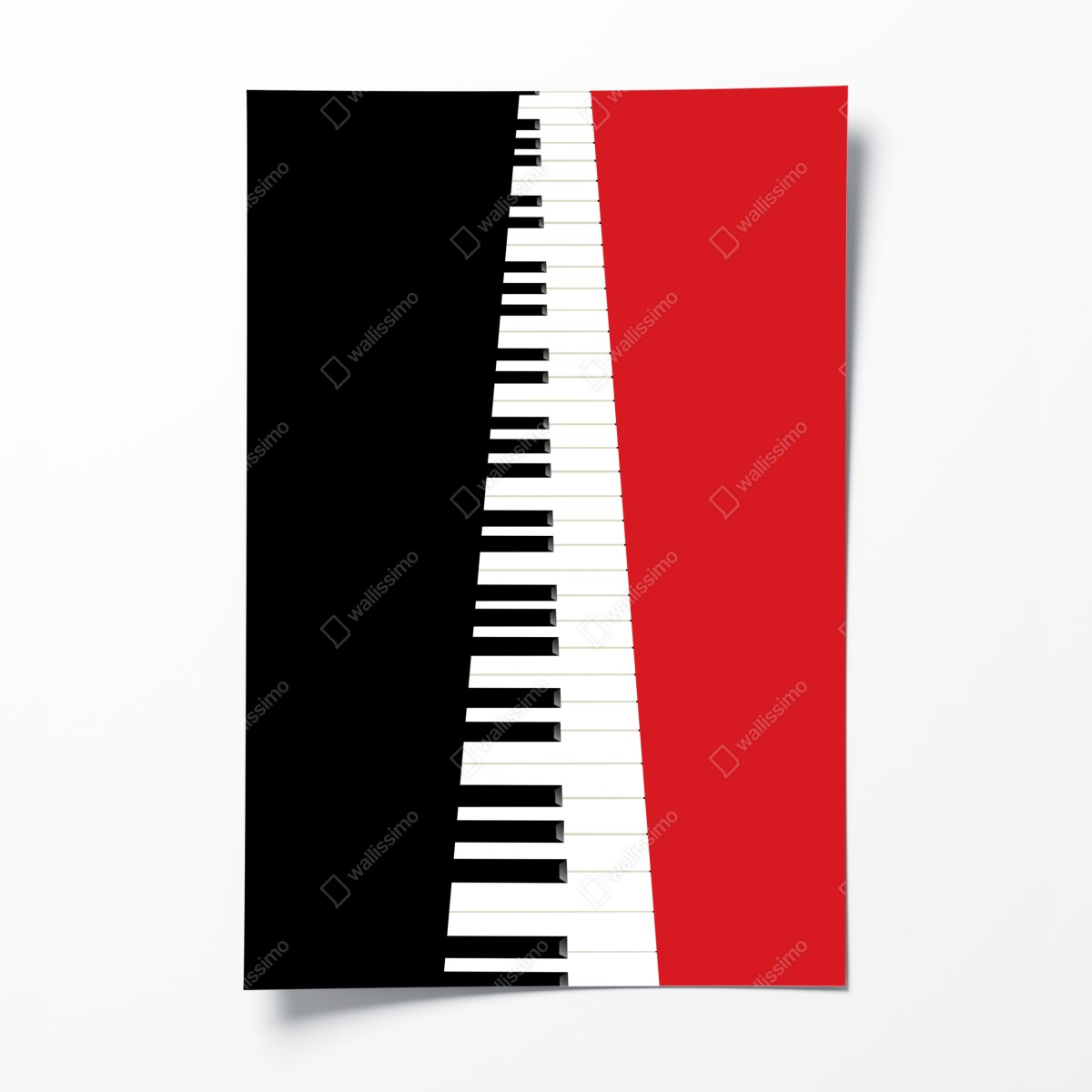 Poster schwarz-rotes klavier-tastatur motiv – Wallnifity®