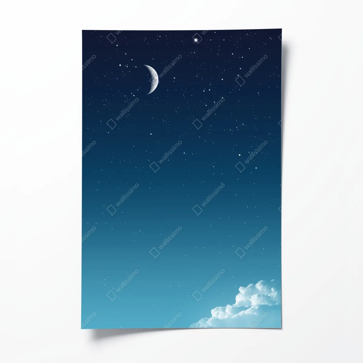 Poster ruhiger halbmond am sternenhimmel – Wallnifity®