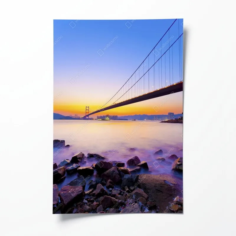 Poster türkis schuppenmuster mit goldakzenten – Wallnifity®