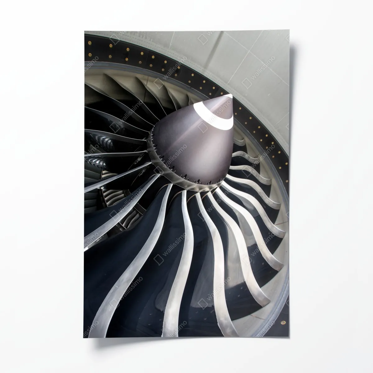 Poster nahaufnahme turbinenblätter des jettriebwerks – Wallnifity®