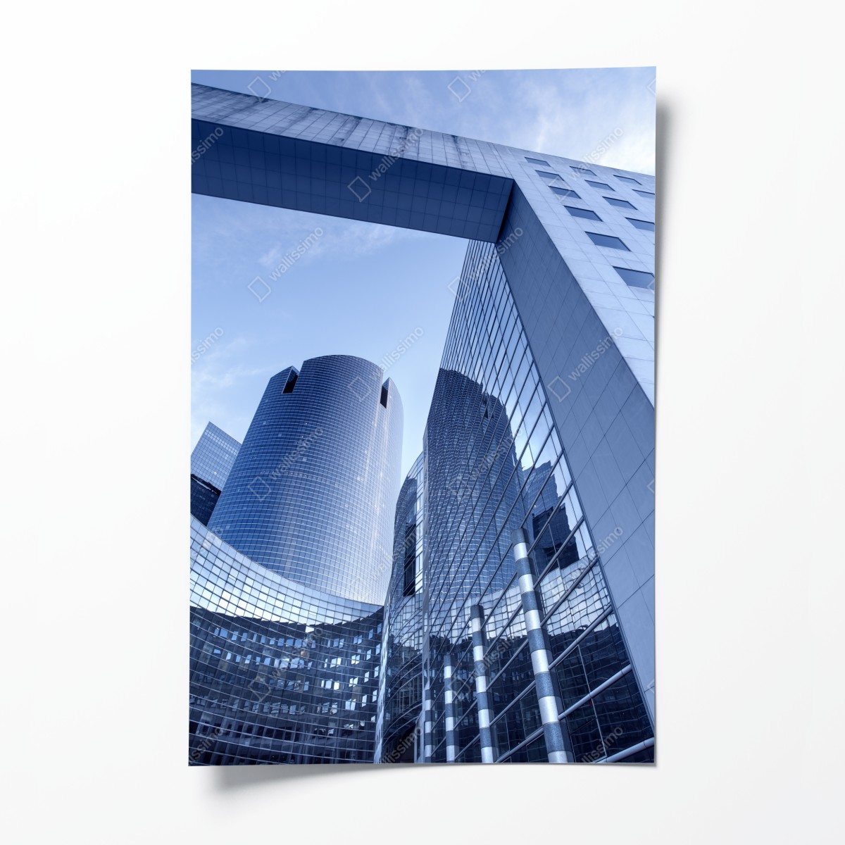 Poster moderne blaue stadtsilhouette – Wallnifity®