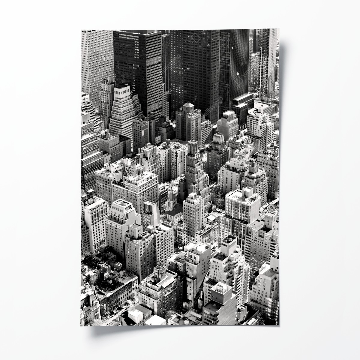 Poster Manhattan luftaufnahme skyline in monochrom – Wallnifity®