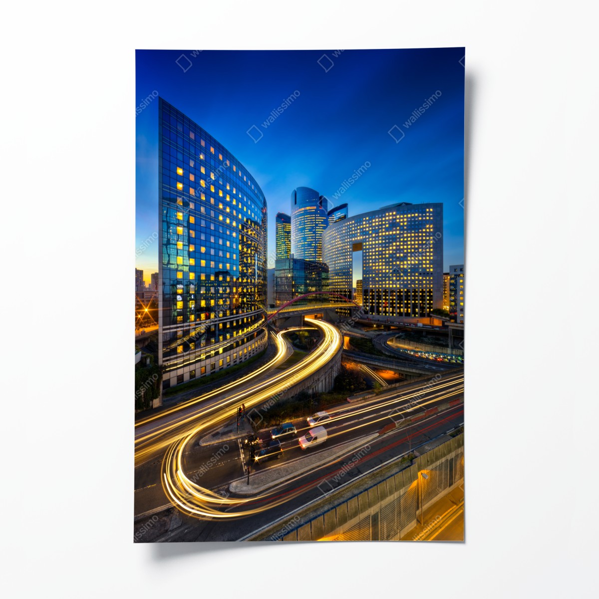 Poster moderne stadtsilhouette bei dämmerung – Wallnifity®