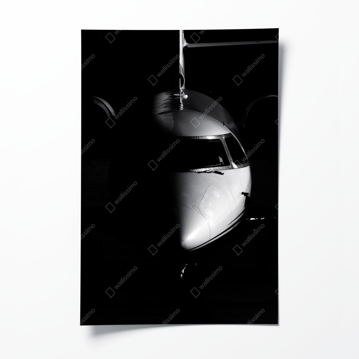 Poster monochromes porträt der flugzeugnase – Wallnifity®