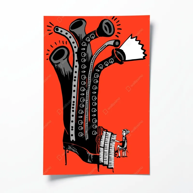 Poster aquarell tropische blätter muster – Wallnifity®