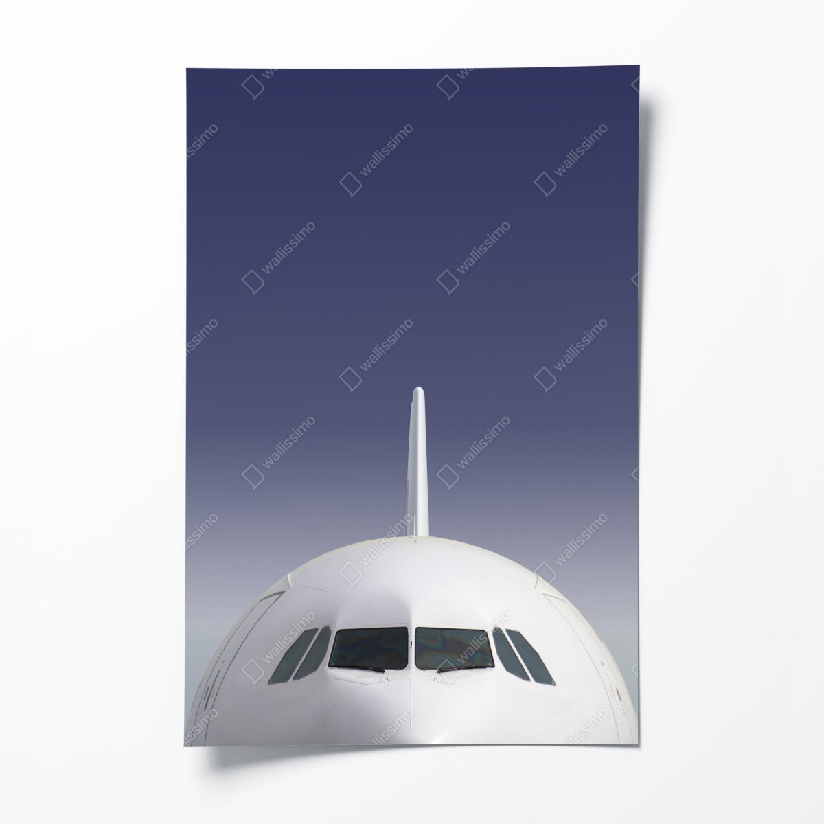 Poster frontansicht eines flugzeugs vor blauem himmel – Wallnifity®