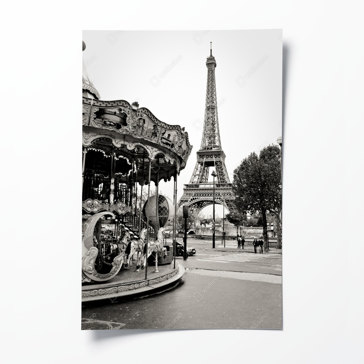Poster Eiffelturm und karussell in Paris – Wallnifity®