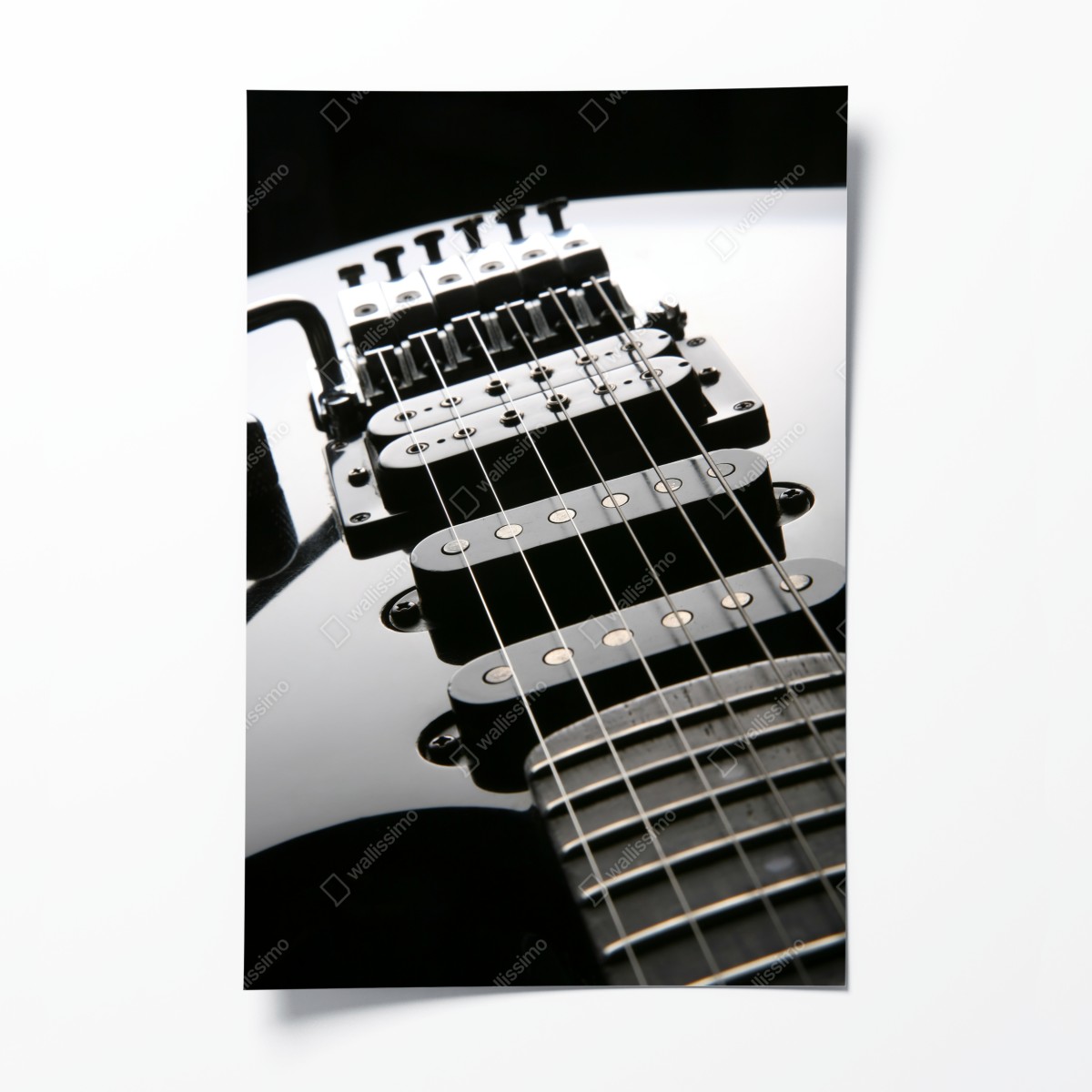 Poster nahaufnahme einer schwarzen elektrogitarre – Wallnifity®