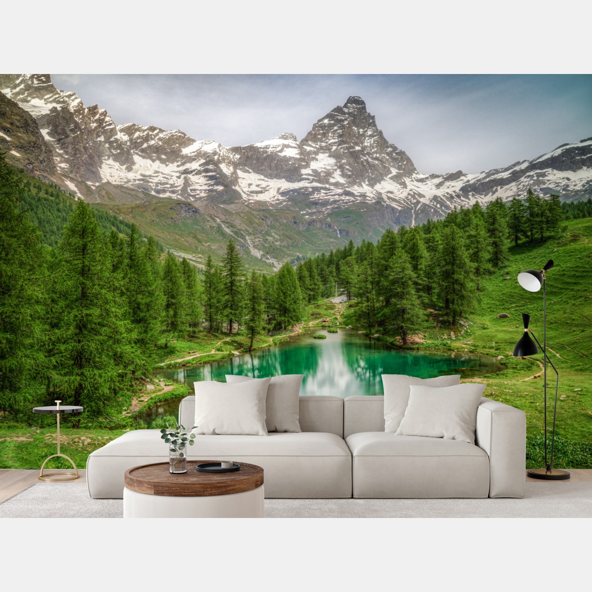 Fototapete blauer see bei Cervinia – Wallnifity®