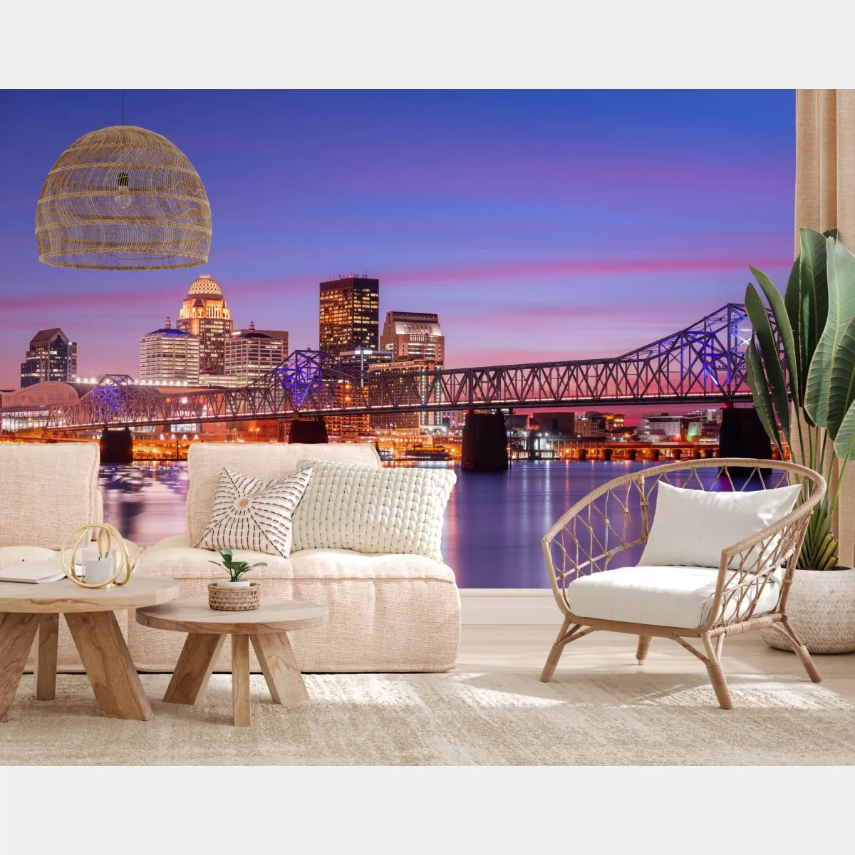 Fototapete Louisville skyline bei dämmerung – Wallnifity®