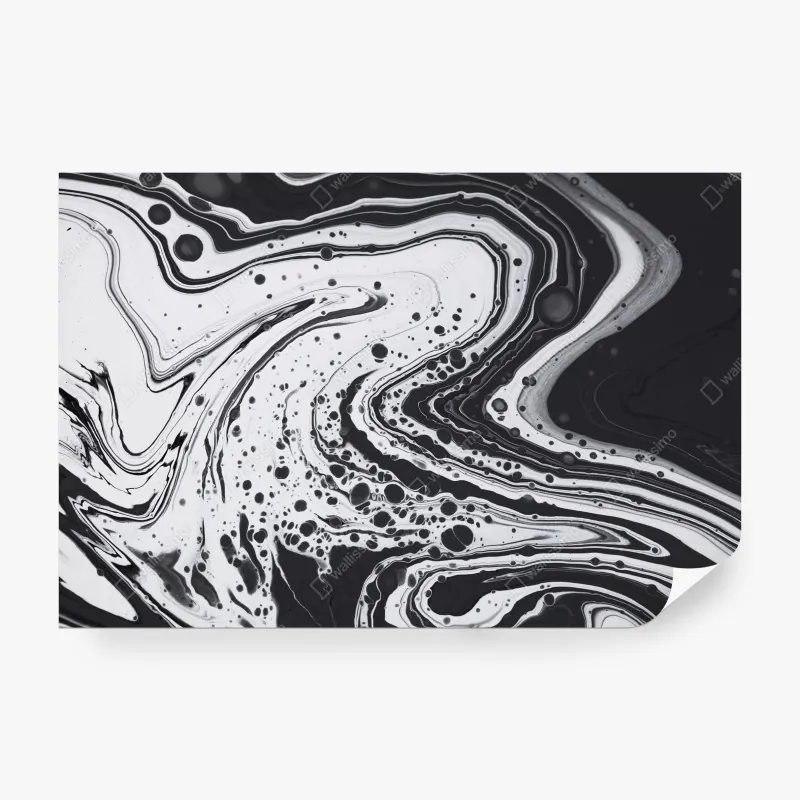 Fototapete handgezeichnete wale und ozeanwellen – Wallnifity®