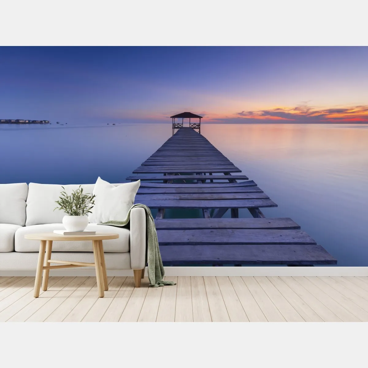 Fototapete ruhiger steg bei sonnenuntergang – Wallnifity®