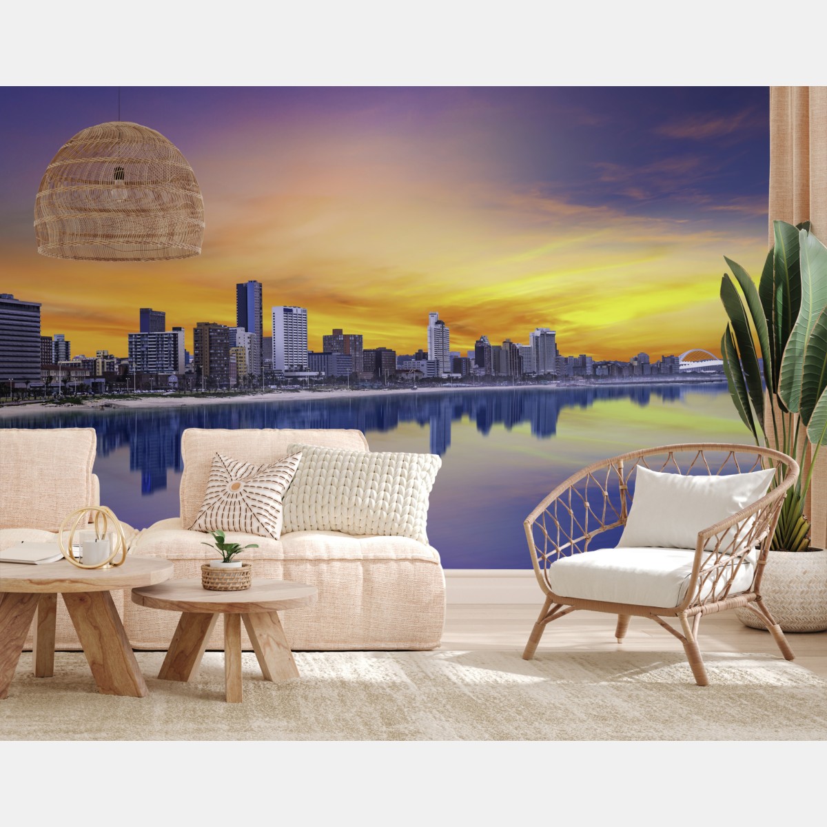 Fototapete Durban dämmerung skyline am strand – Wallnifity®