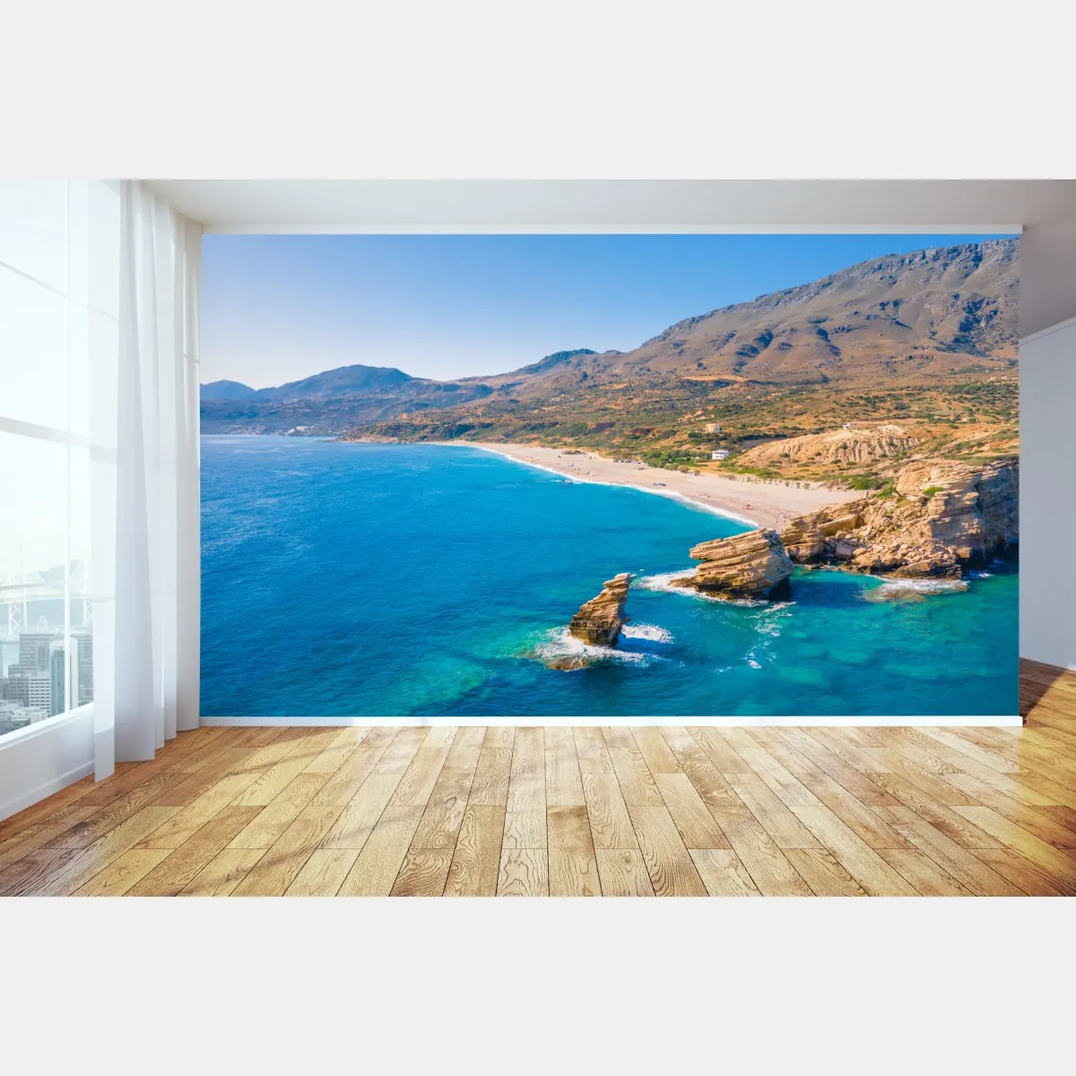 Fototapete türkisfarbenes küstenpanorama – Wallnifity®