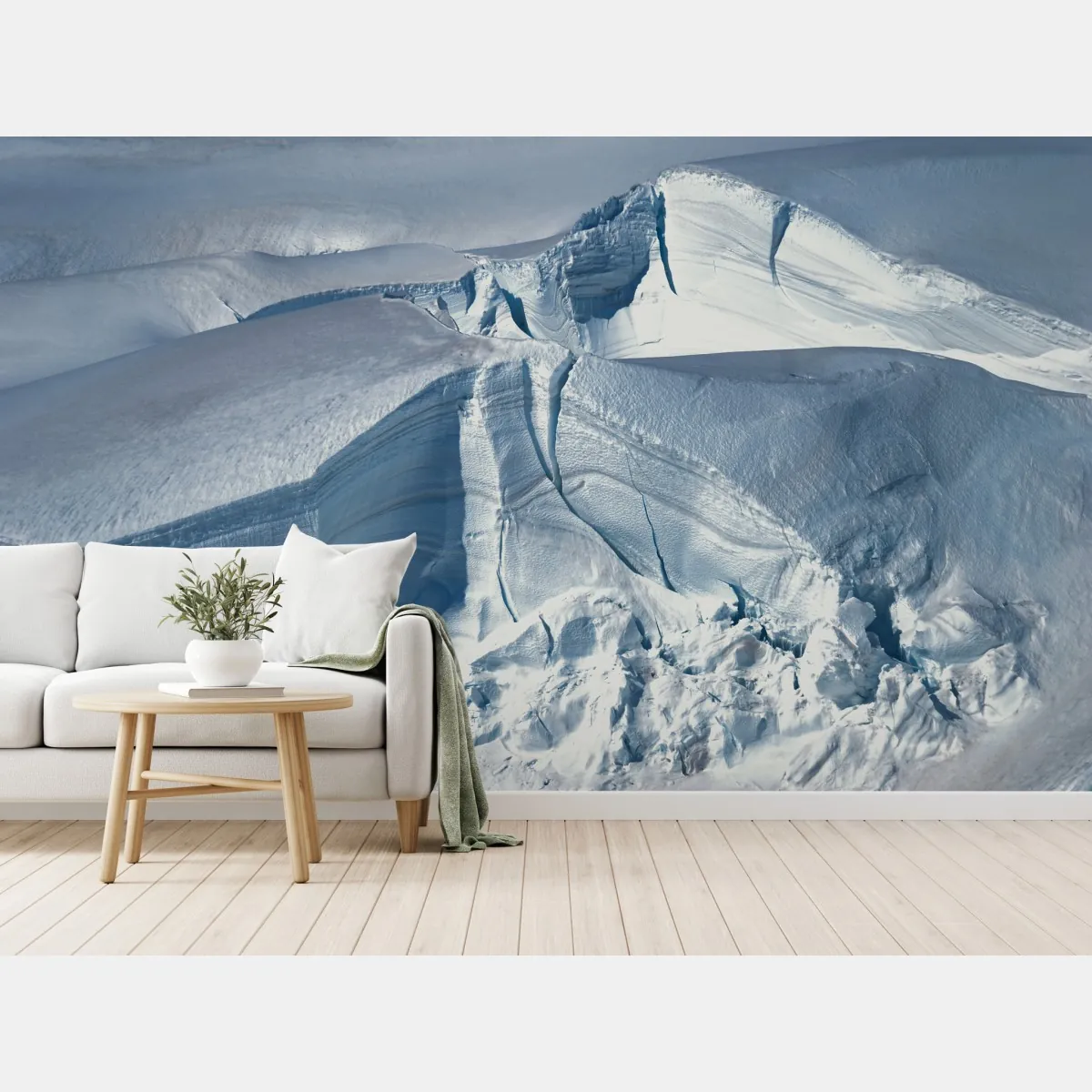 Fototapete gletscherlandschaft mit tiefen spalten – Wallnifity®