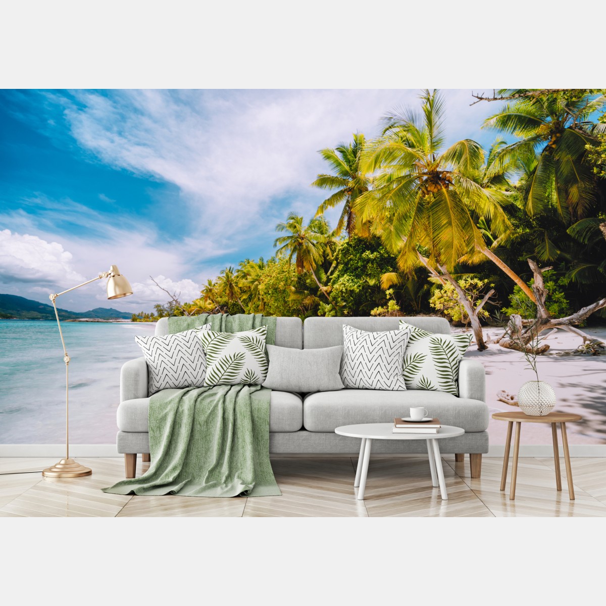 Fototapete tropischer strandidyll mit palmen – Wallnifity®