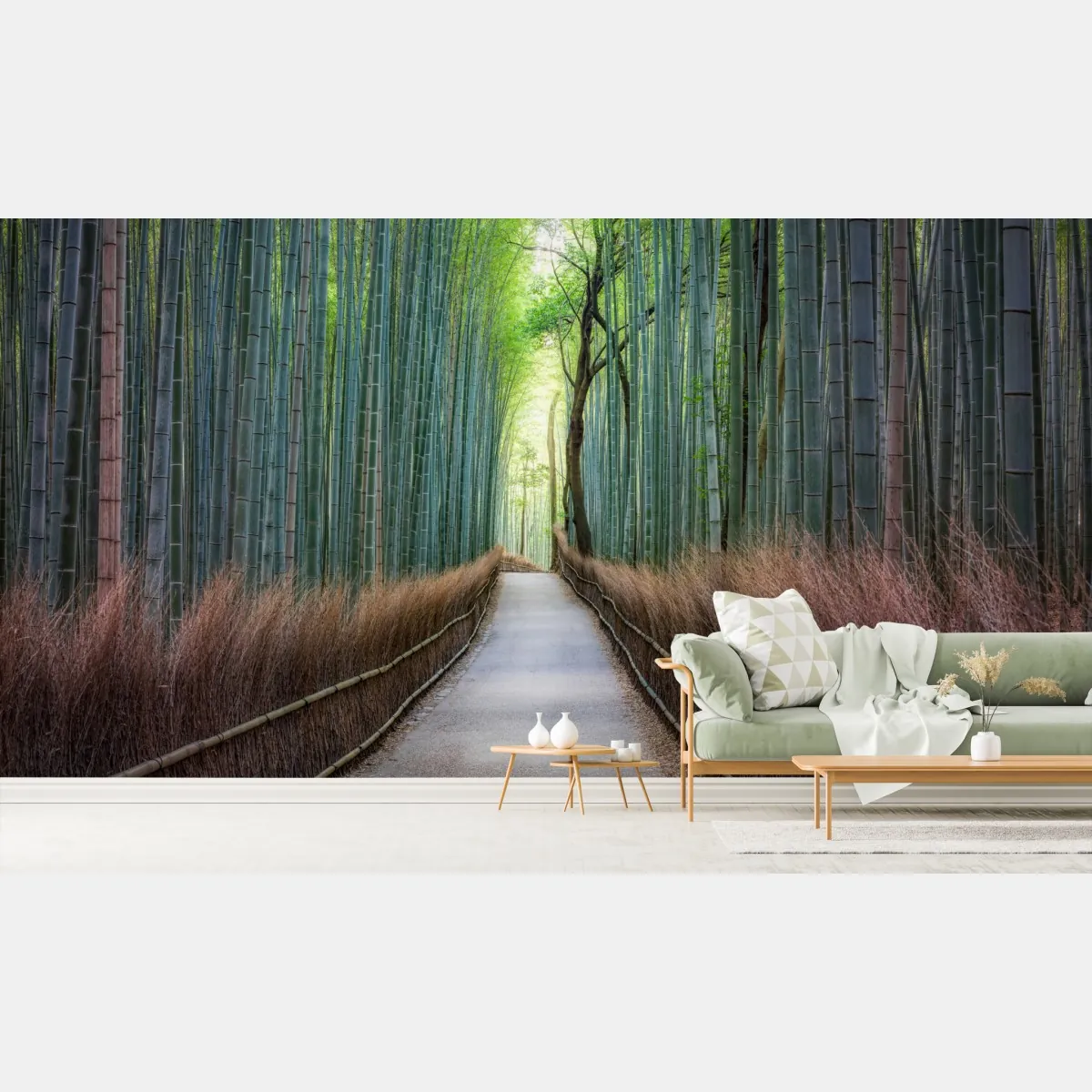 Fototapete ruhiger bambuswaldweg – Wallnifity®
