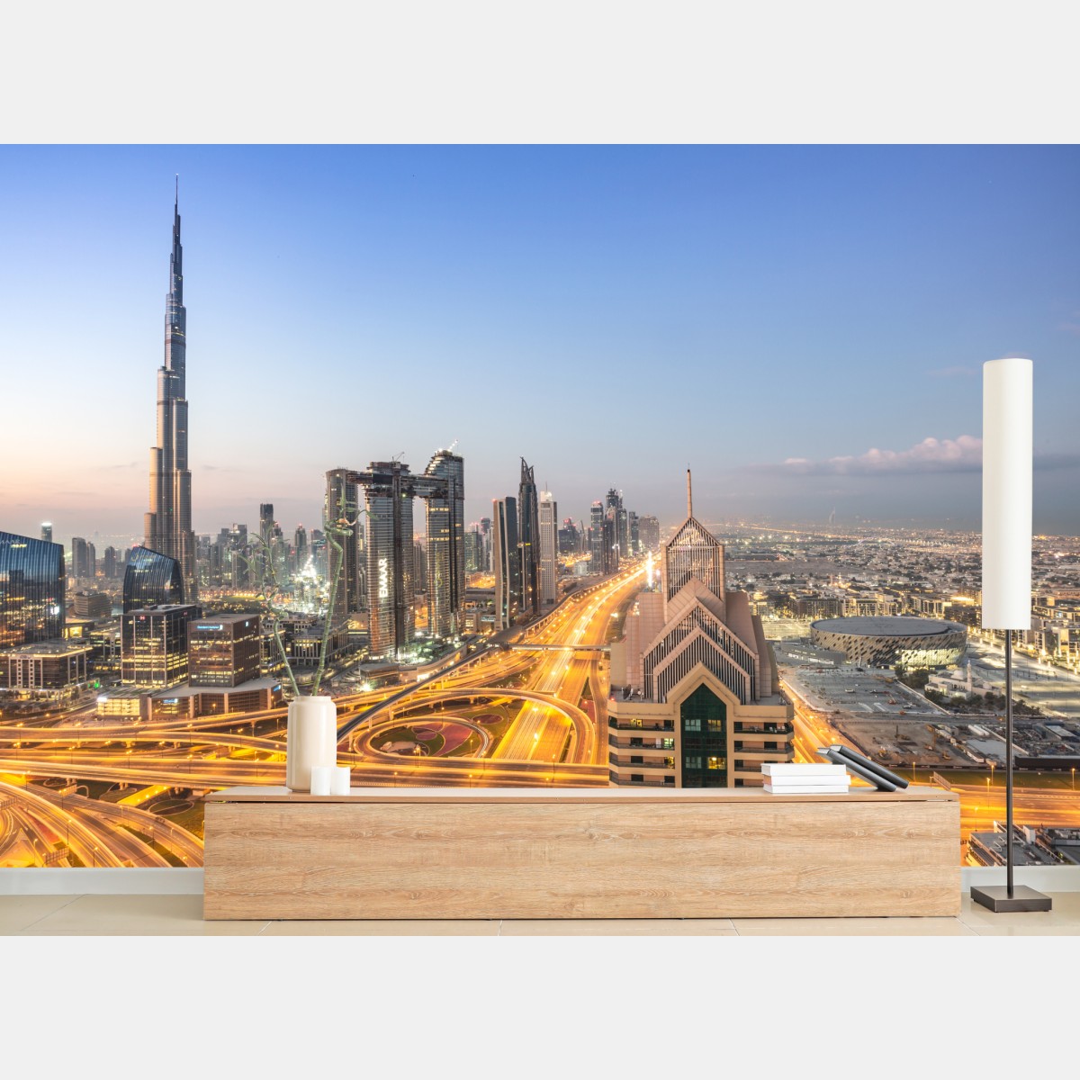 Fototapete skyline von Dubai bei dämmerung – Wallnifity®