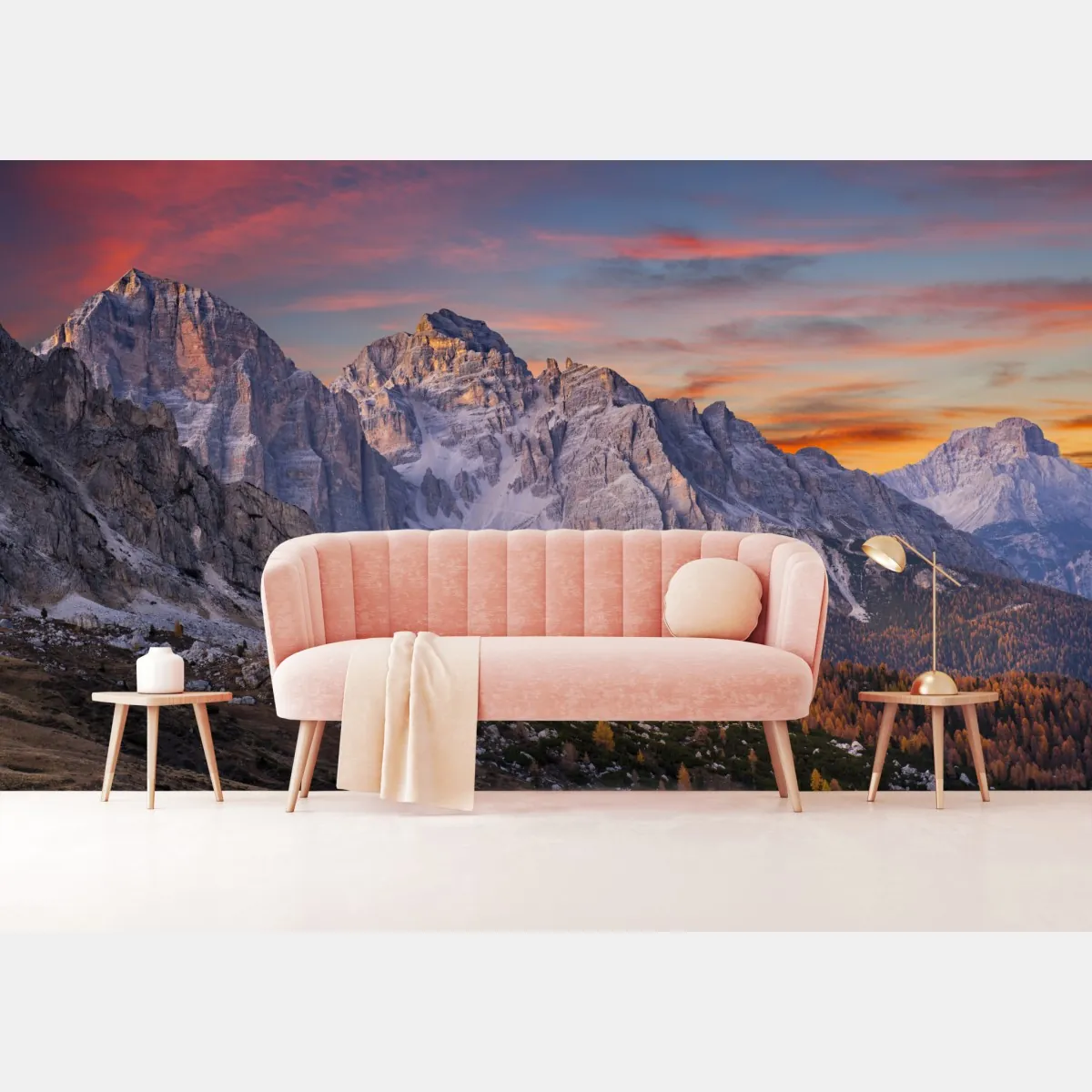 Fototapete majestätischer herbstlicher sonnenuntergang in den bergen – Wallnifity®