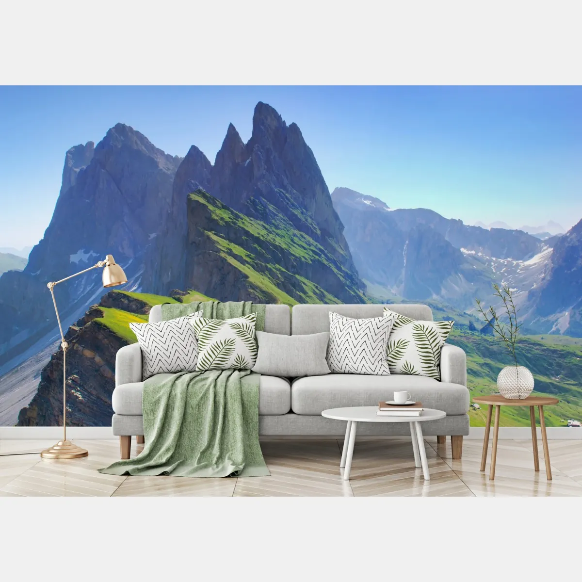 Fototapete majestätische Seceda in den Dolomiten – Wallnifity®