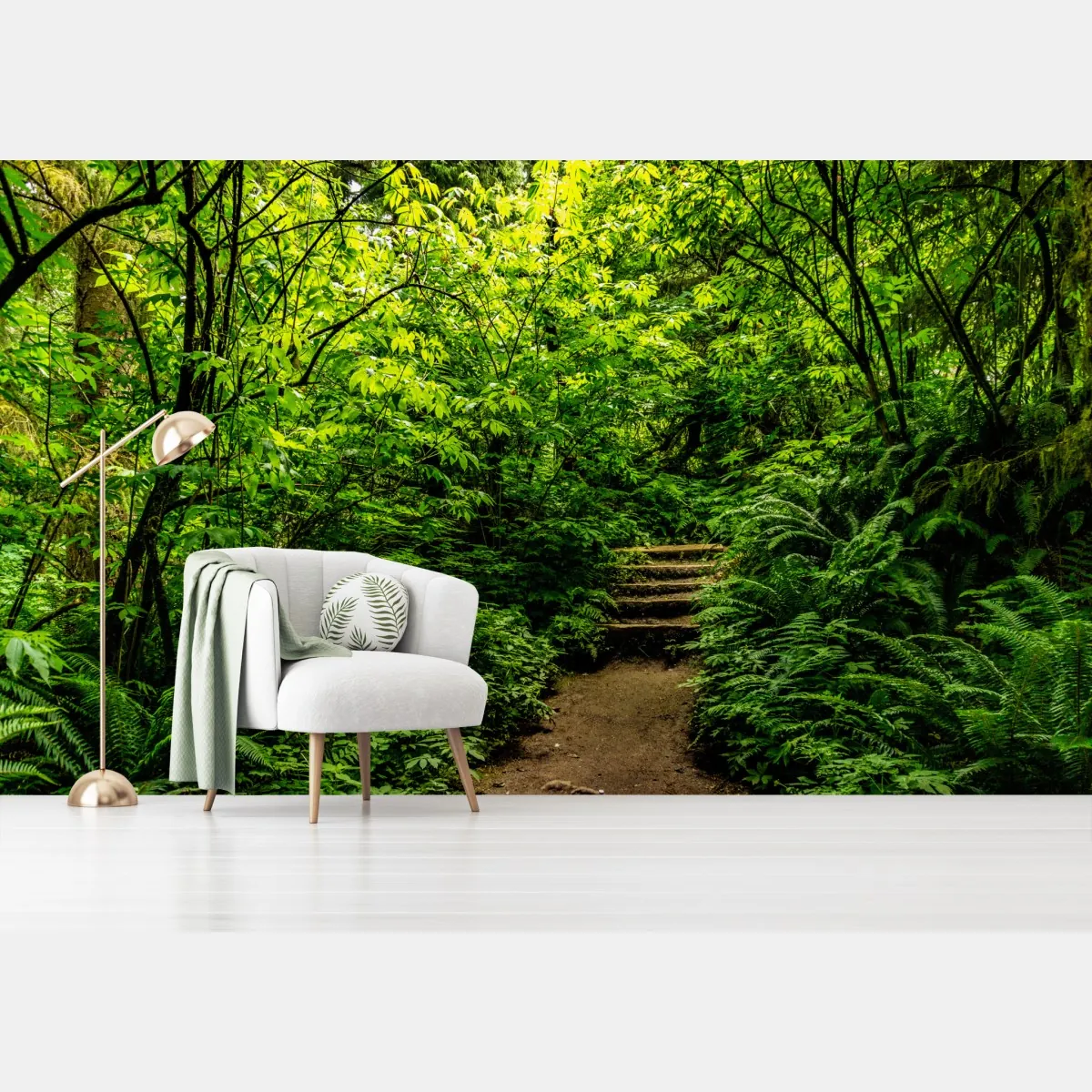 Fototapete üppiger waldpfad – Wallnifity®