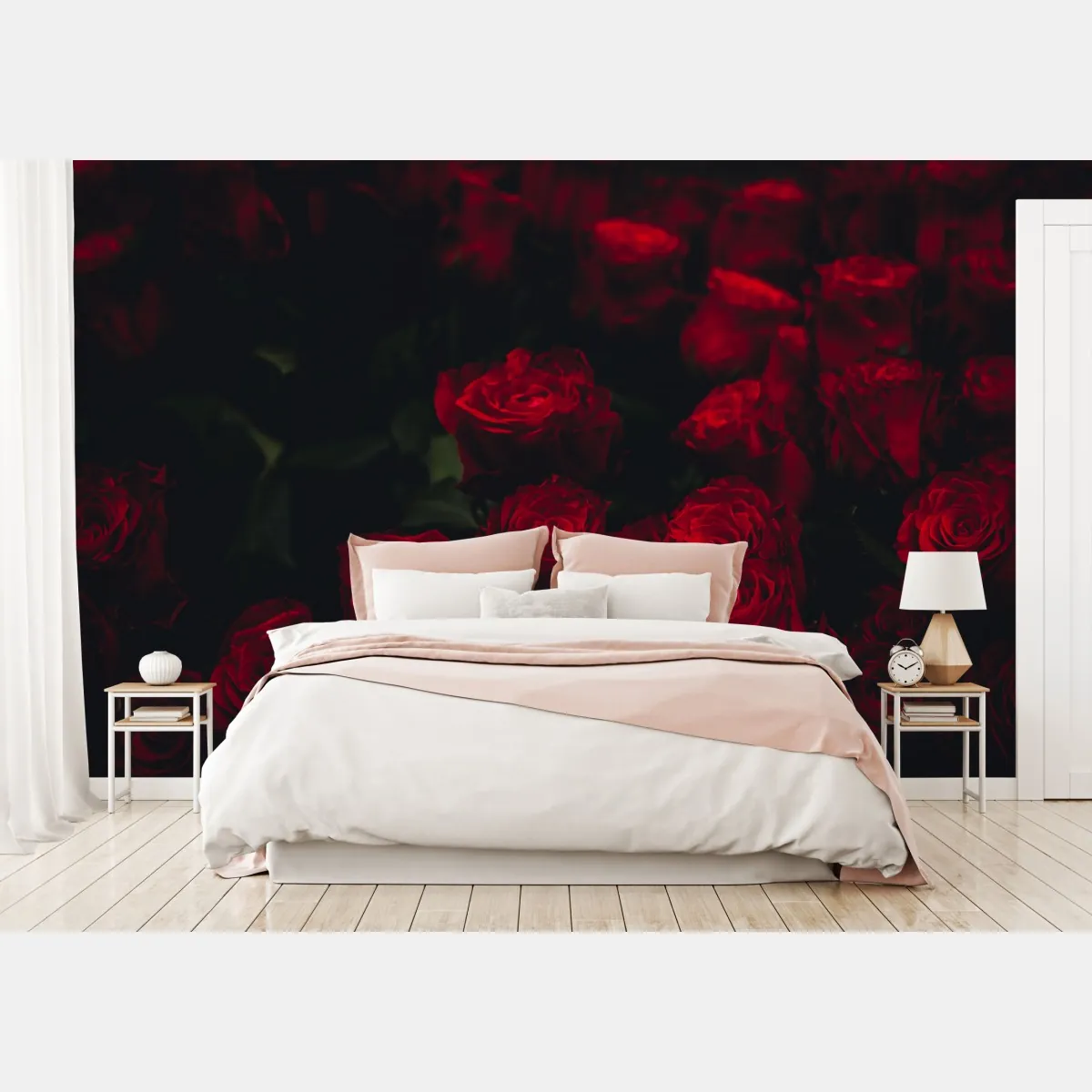 Fototapete dunkler rosenstrauß – Wallnifity®