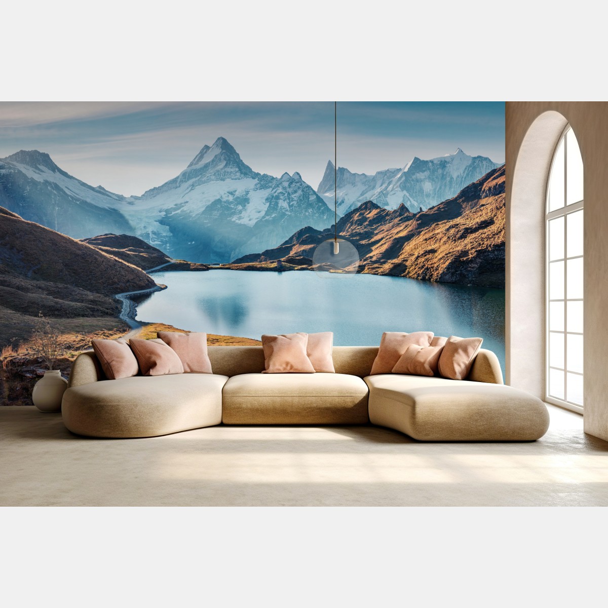 Fototapete sonnenaufgang über Bachalpsee, Schweizer Alpen – Wallnifity®
