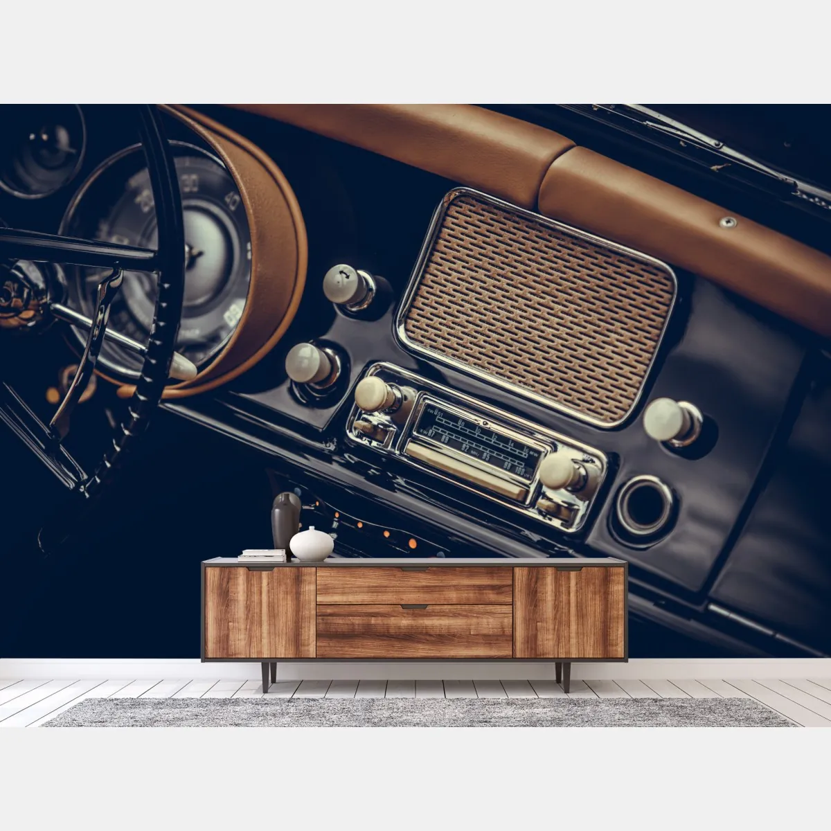 Fototapete vintage armaturenbrett nahaufnahme – Wallnifity®