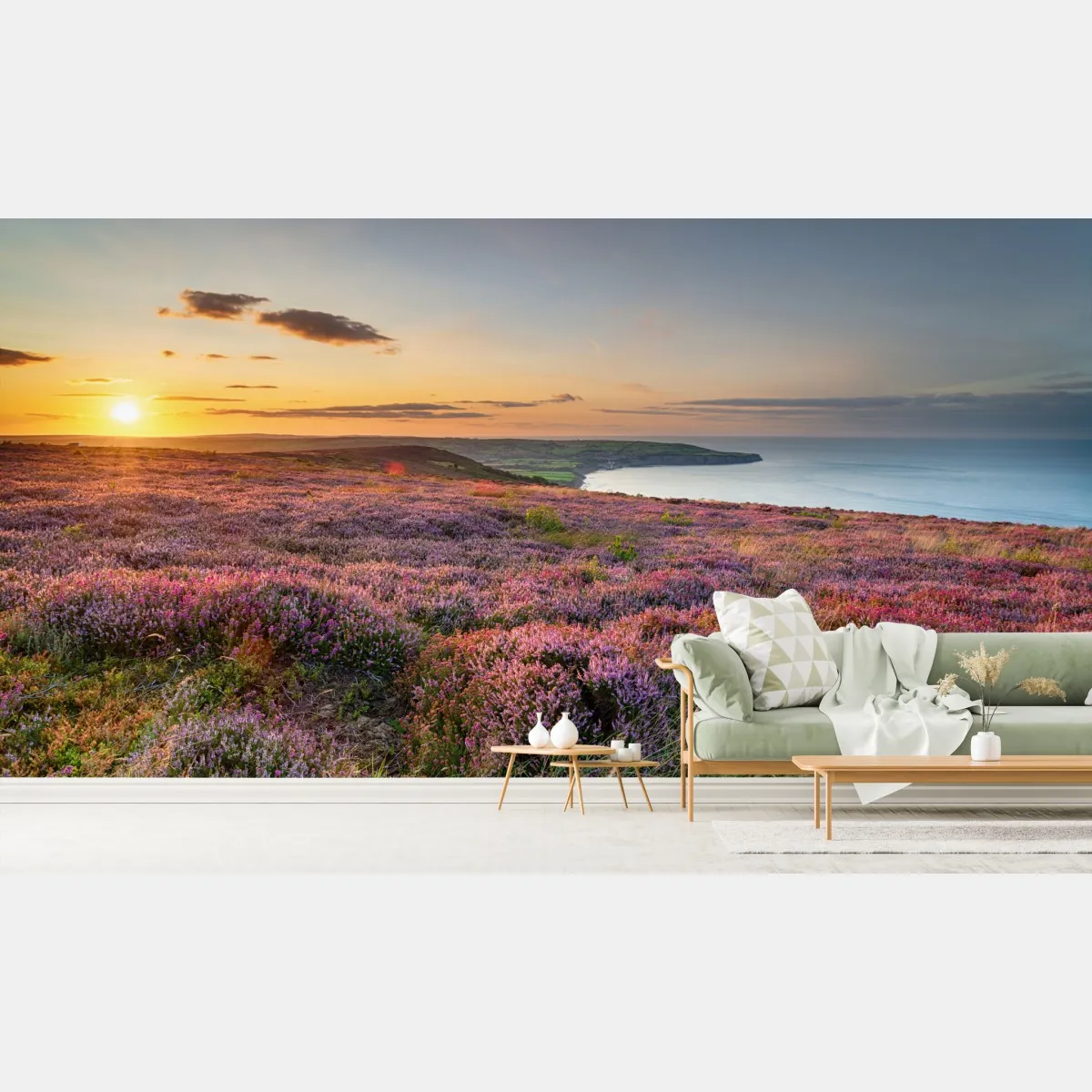 Fototapete sonnenuntergang über der heide auf den North York Moors – Wallnifity®