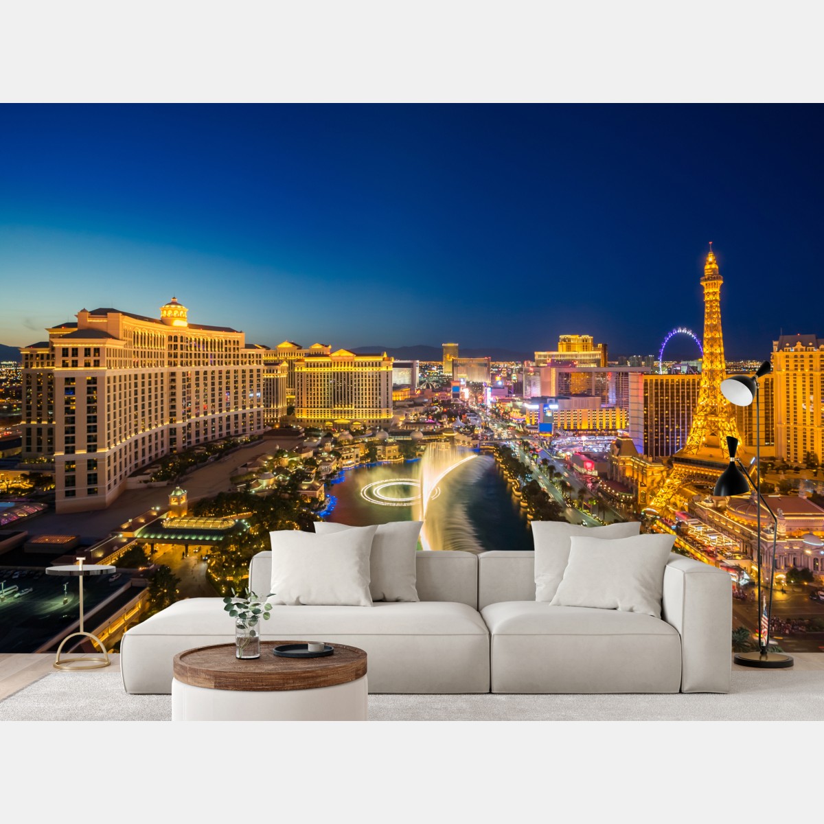 Fototapete Las Vegas skyline bei nacht – Wallnifity®
