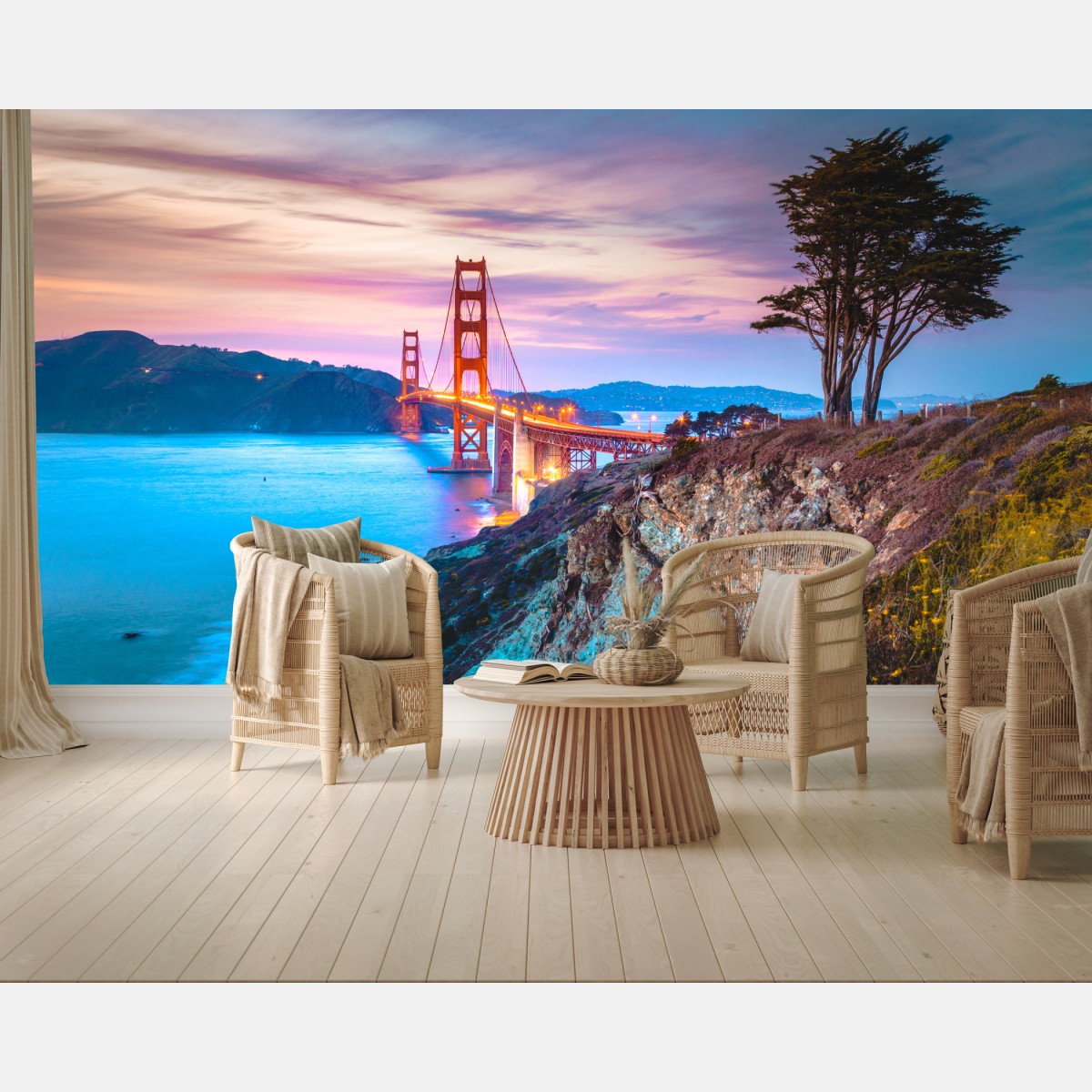 Fototapete Golden Gate Bridge bei dämmerung – Wallnifity®