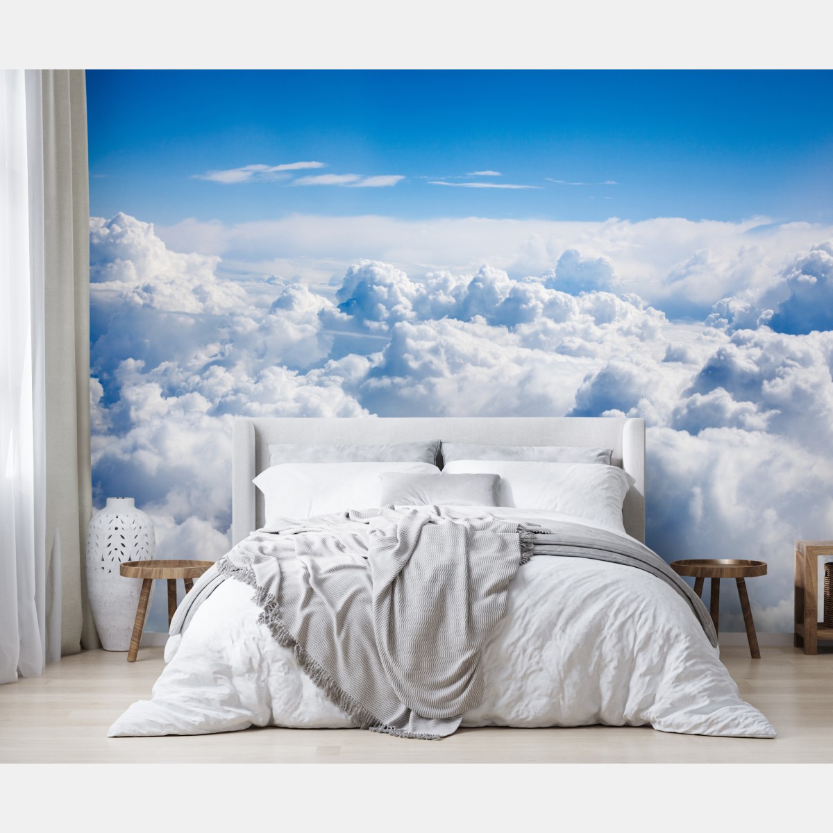 Fototapete ruhige wolkenlandschaft am blauen himmel – Wallnifity®