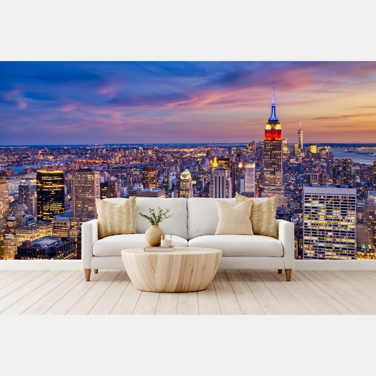 Fototapete New York skyline bei dämmerung – Wallnifity®