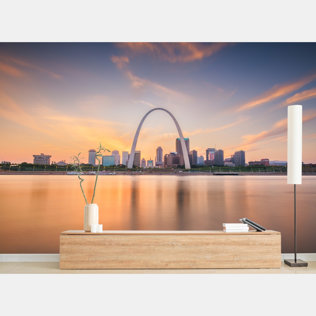 Fototapete St. Louis skyline bei dämmerung – Wallnifity®