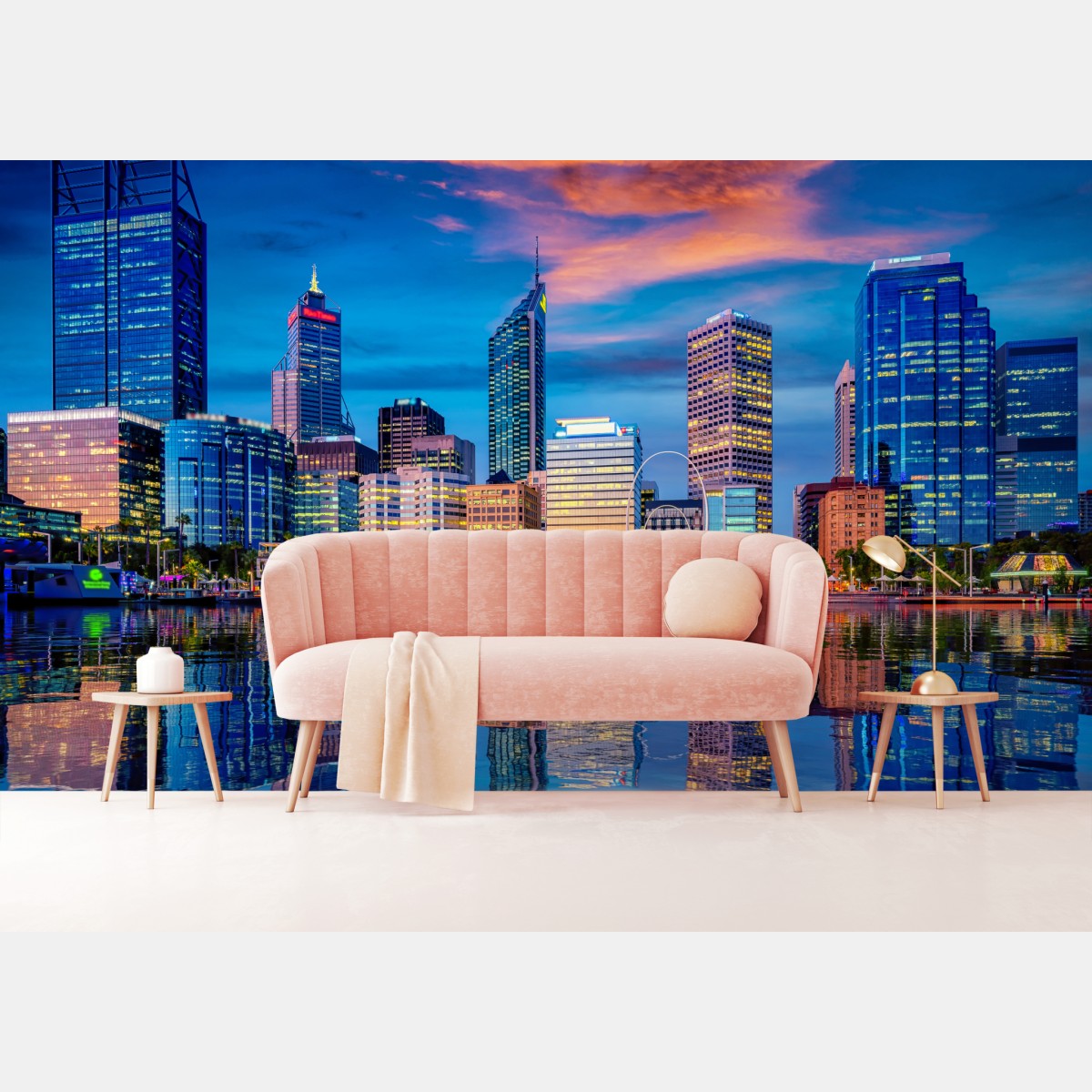 Fototapete Perth skyline bei sonnenuntergang – Wallnifity®