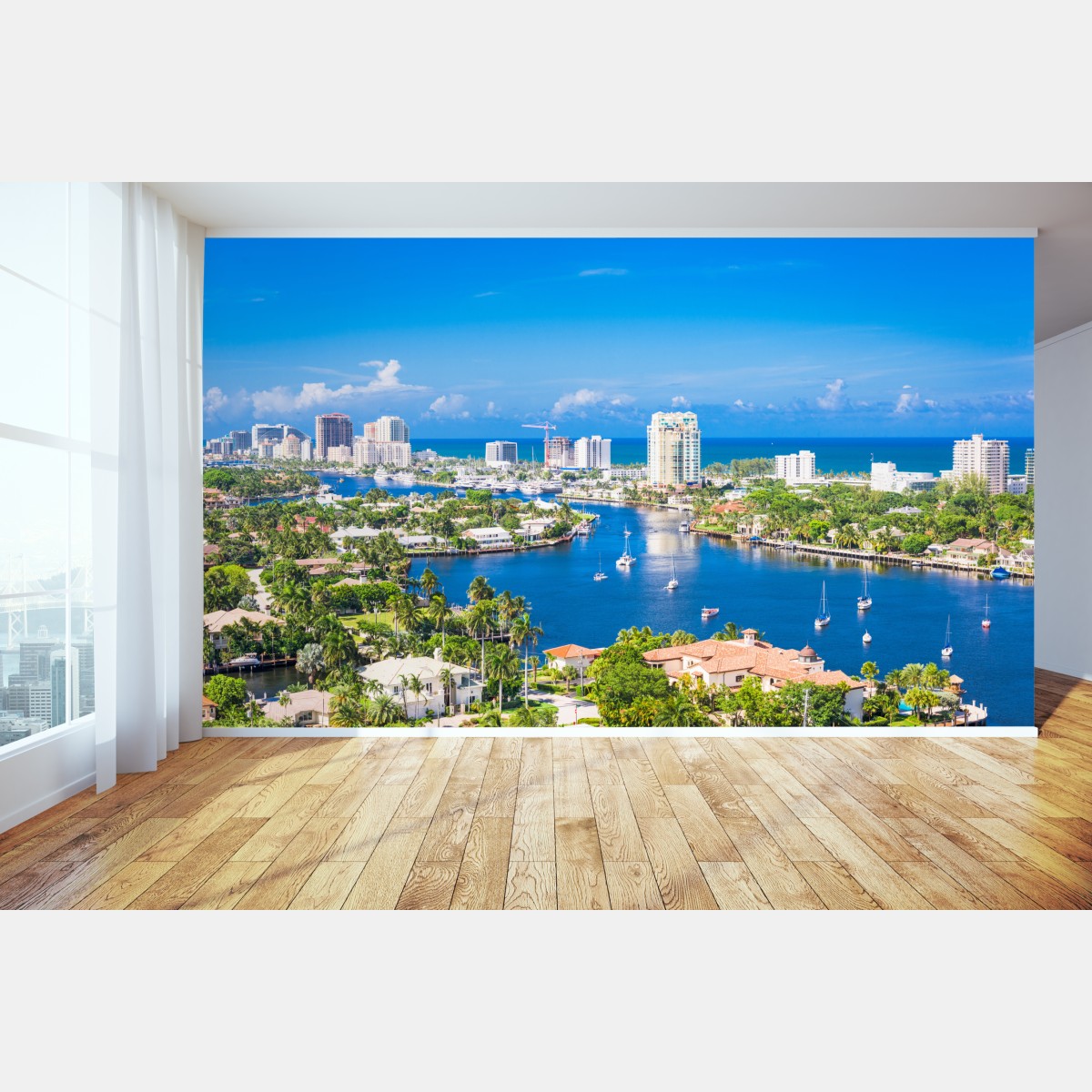 Fototapete Fort Lauderdale stadtskyline am meer – Wallnifity®