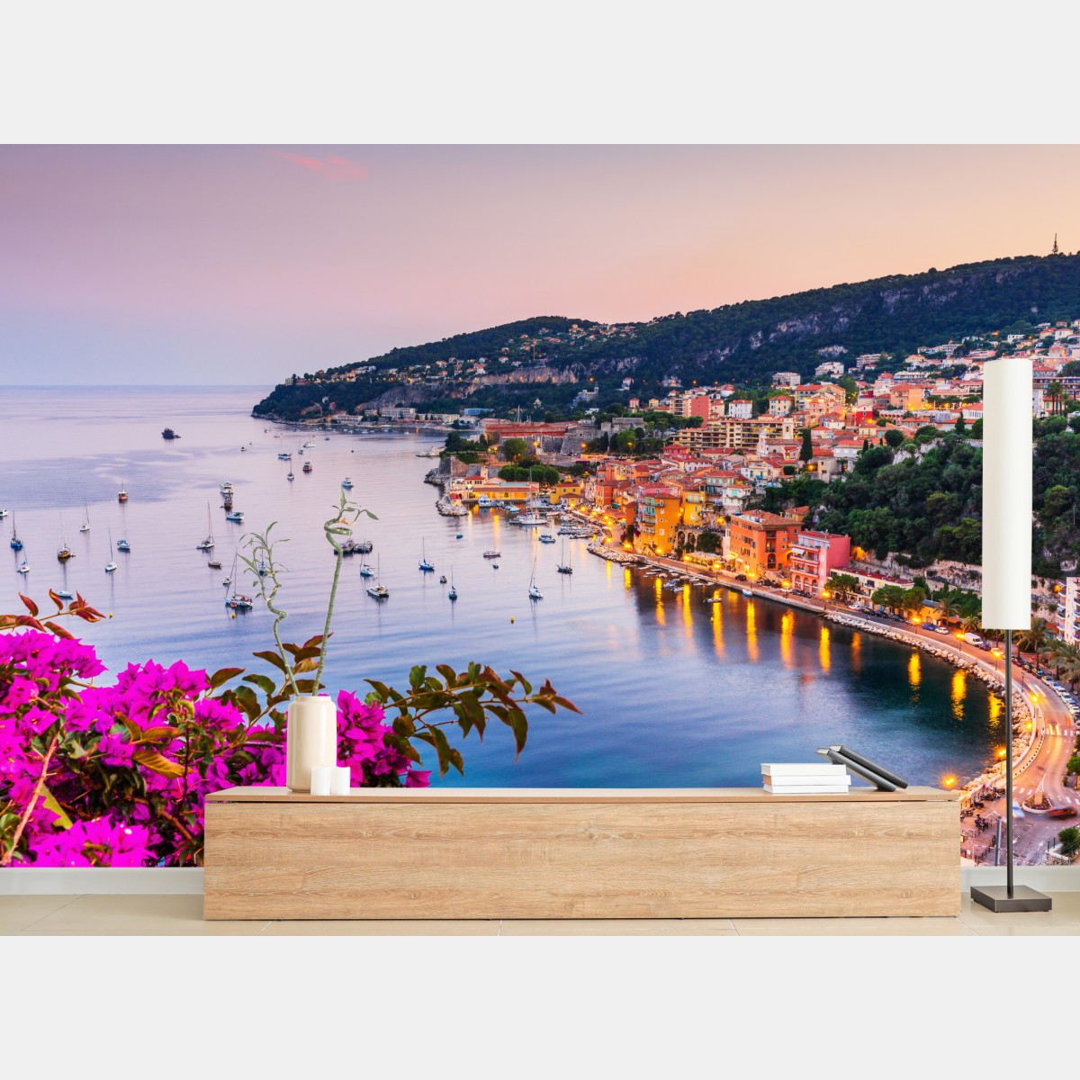 Fototapete sonnenuntergang über Villefranche-sur-Mer – Wallnifity®